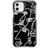 Continuous Line Faces: White on Black Pink Fade Impact Phone Case for iPhone 11 Pro Max