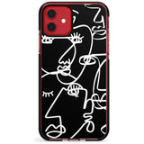 Continuous Line Faces: White on Black Pink Fade Impact Phone Case for iPhone 11 Pro Max