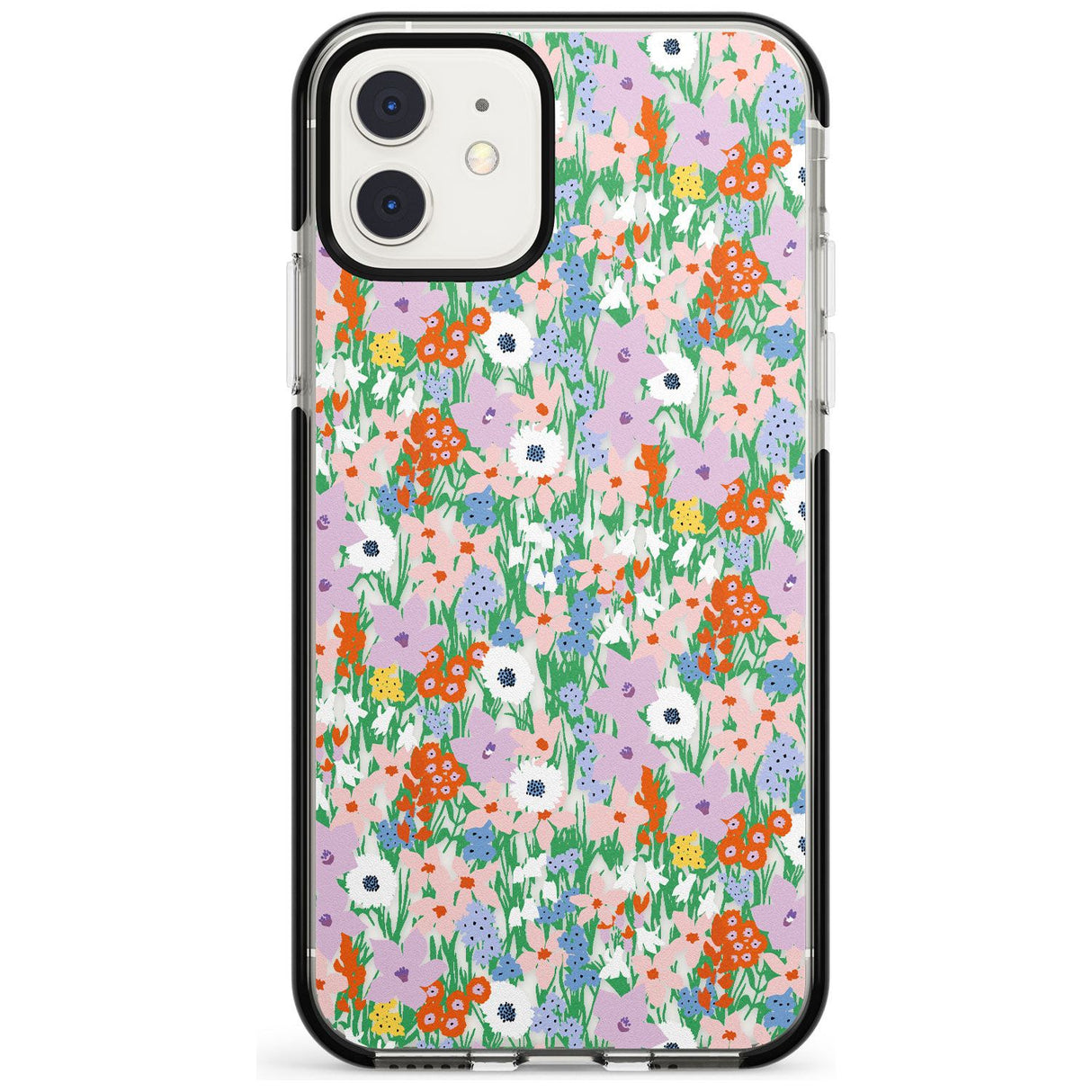 Jazzy Floral Mix: Transparent Pink Fade Impact Phone Case for iPhone 11 Pro Max