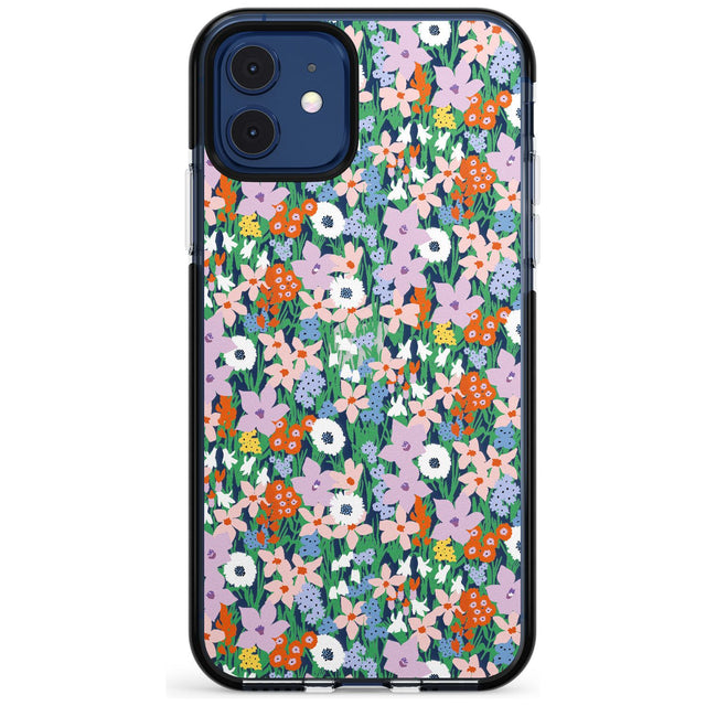 Jazzy Floral Mix: Transparent Pink Fade Impact Phone Case for iPhone 11 Pro Max