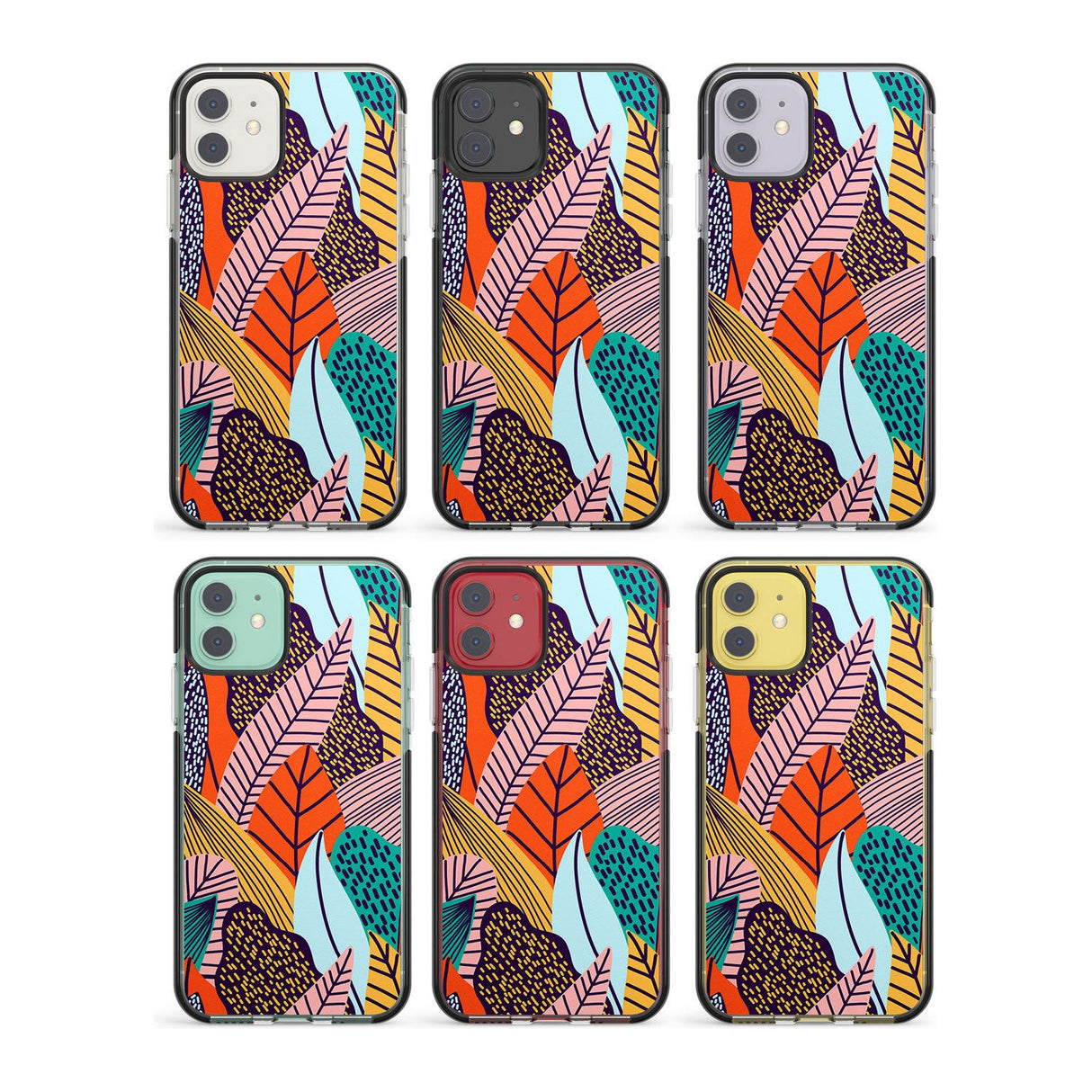 Abstract Leaves Impact Phone Case for iPhone 11, iphone 12