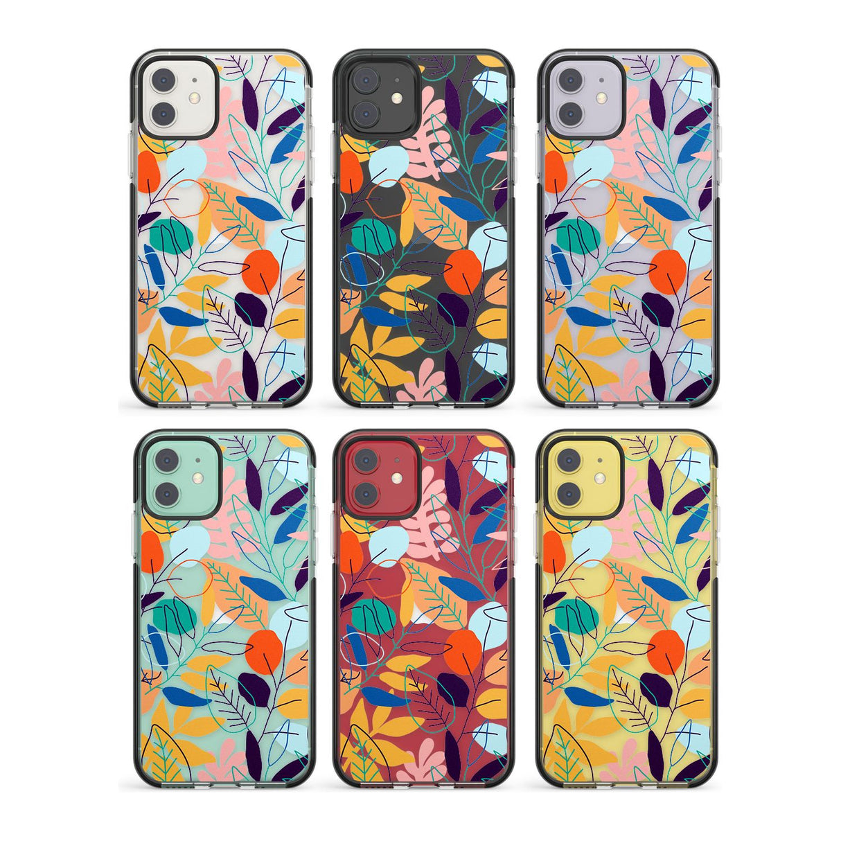 Abstract Leaves Impact Phone Case for iPhone 11, iphone 12