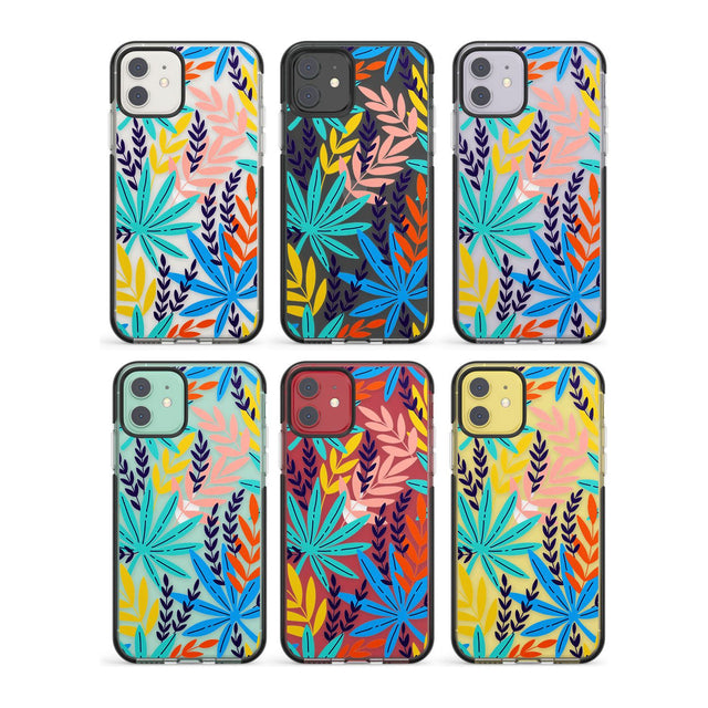 Tropical Palm Leaves Impact Phone Case for iPhone 11, iphone 12