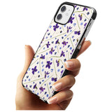 Violet Floral Pattern Design - Cream Black Impact Phone Case for iPhone 11