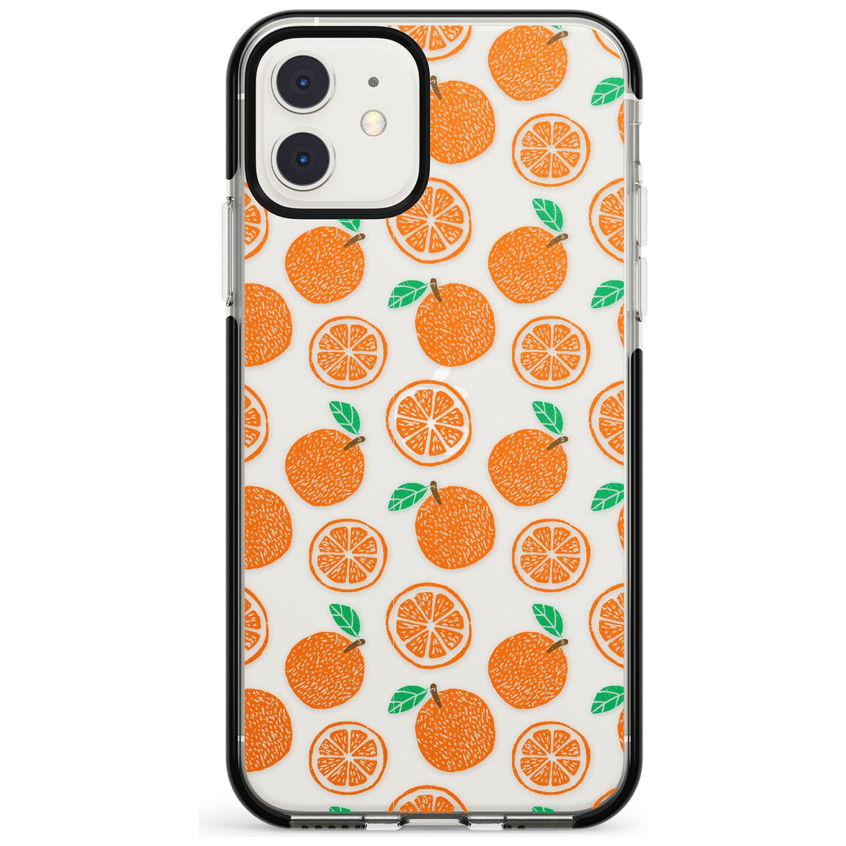 Orange Pattern iPhone Case  Black Impact Phone Case - Case Warehouse