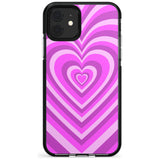 Pink Heart Illusion Black Impact Phone Case for iPhone 11 Pro Max