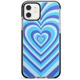 Blue Heart Illusion Black Impact Phone Case for iPhone 11 Pro Max