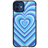 Blue Heart Illusion Black Impact Phone Case for iPhone 11 Pro Max