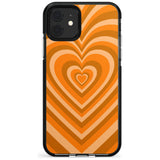 Orange Heart Illusion Black Impact Phone Case for iPhone 11 Pro Max