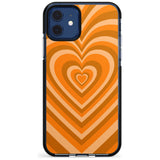 Orange Heart Illusion Black Impact Phone Case for iPhone 11 Pro Max