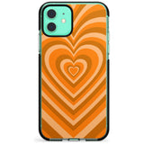 Orange Heart Illusion Black Impact Phone Case for iPhone 11 Pro Max