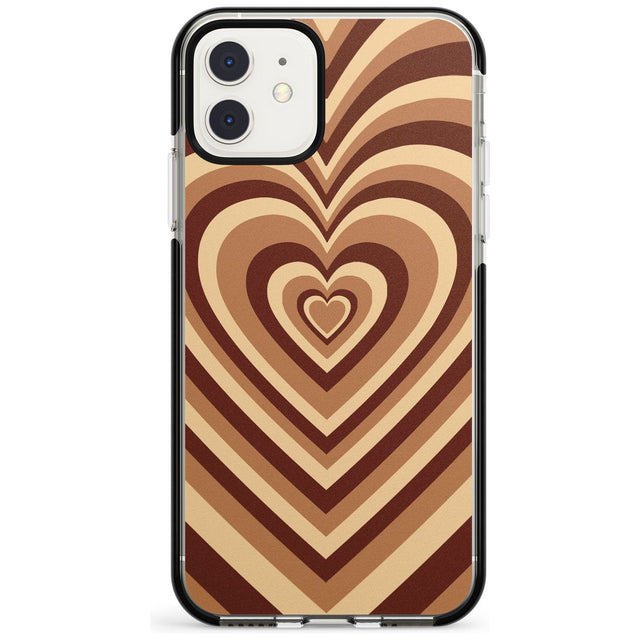 Latte Heart Illusion Black Impact Phone Case for iPhone 11 Pro Max