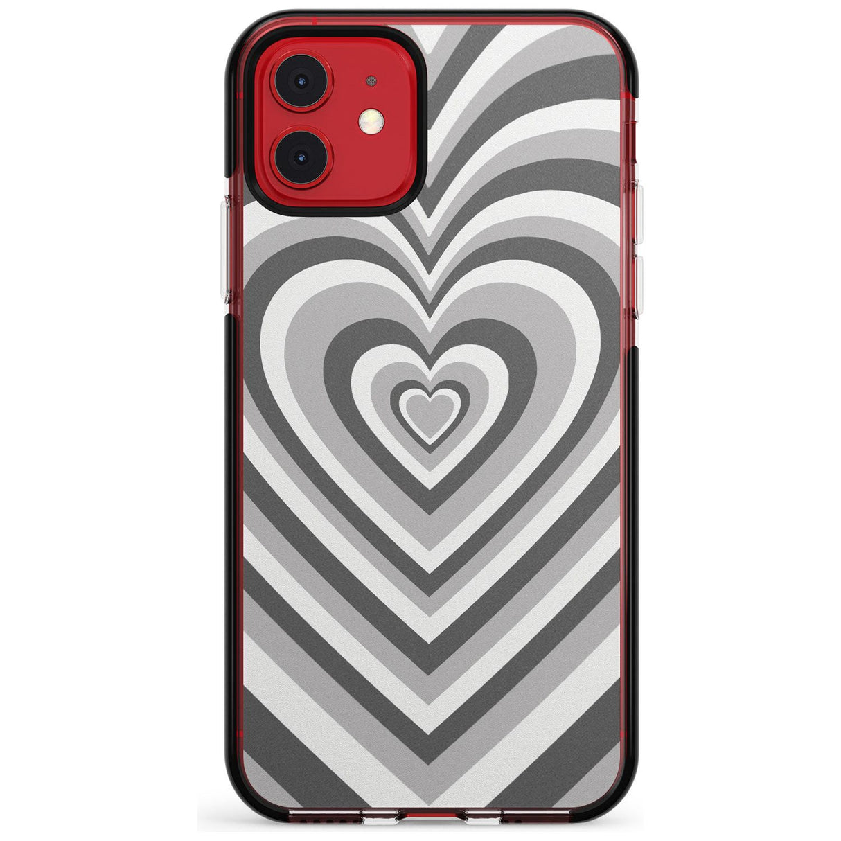 Monochrome Heart Illusion Black Impact Phone Case for iPhone 11 Pro Max