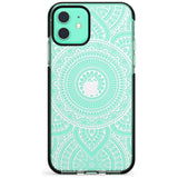 White Henna Flower Wheel Black Impact Phone Case for iPhone 11 Pro Max