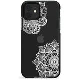 White Henna Florals Black Impact Phone Case for iPhone 11 Pro Max