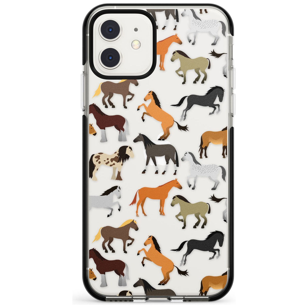 Horse Pattern Black Impact Phone Case for iPhone 11 Pro Max