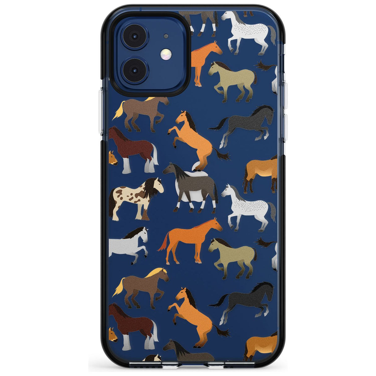 Horse Pattern Black Impact Phone Case for iPhone 11 Pro Max