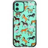 Horse Pattern Black Impact Phone Case for iPhone 11 Pro Max