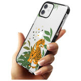 Large Tiger Clear Jungle Cat Pattern Black Impact Phone Case for iPhone 11