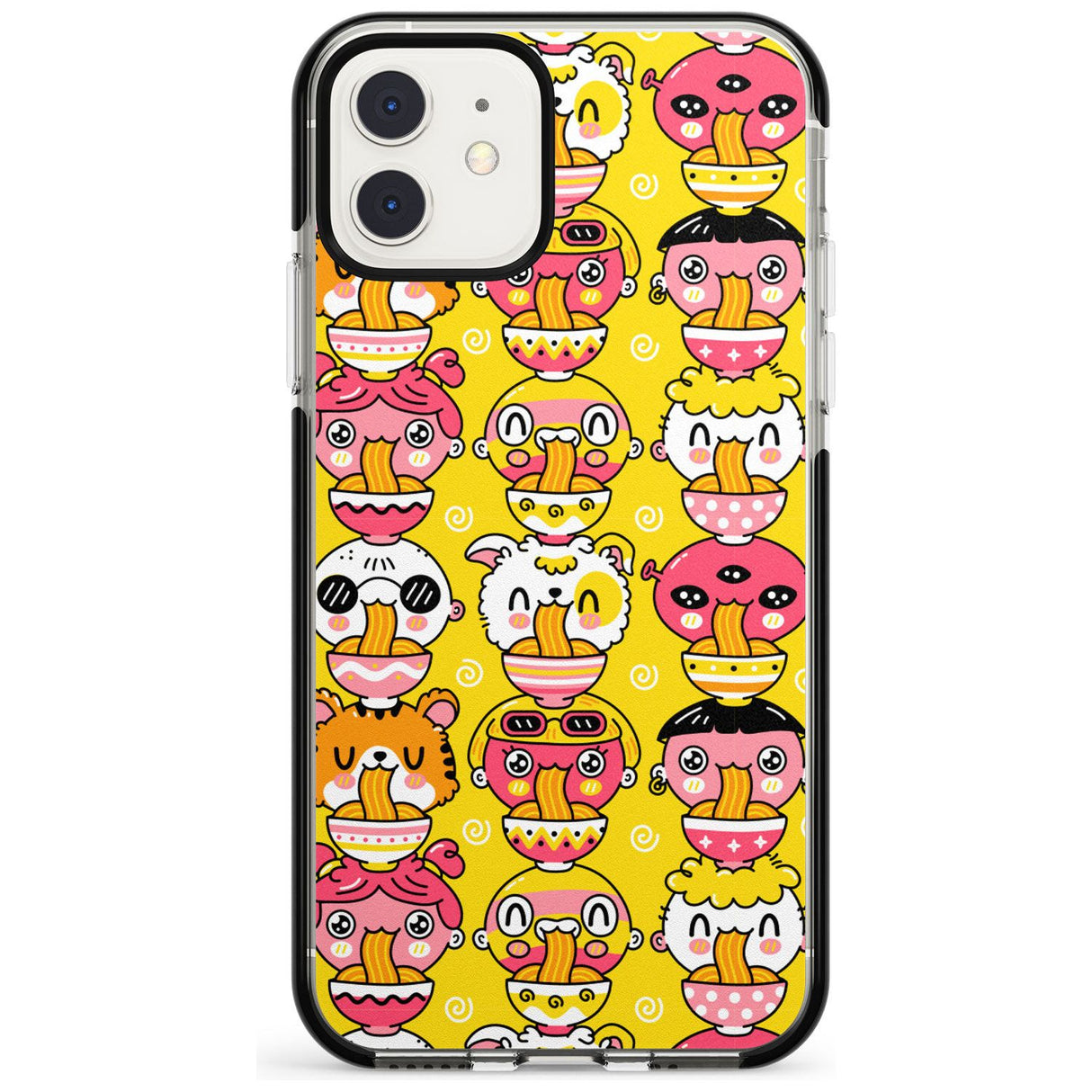 Ramen Noodle Kawaii Pattern Black Impact Phone Case for iPhone 11 Pro Max