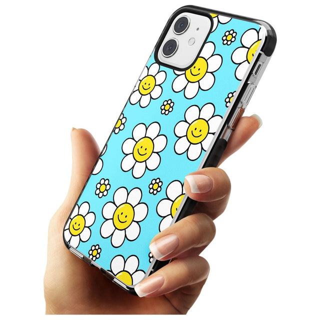 Daisy Faces Kawaii Pattern Black Impact Phone Case for iPhone 11 Pro Max