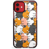 Spooning Cats Kawaii Pattern Black Impact Phone Case for iPhone 11 Pro Max