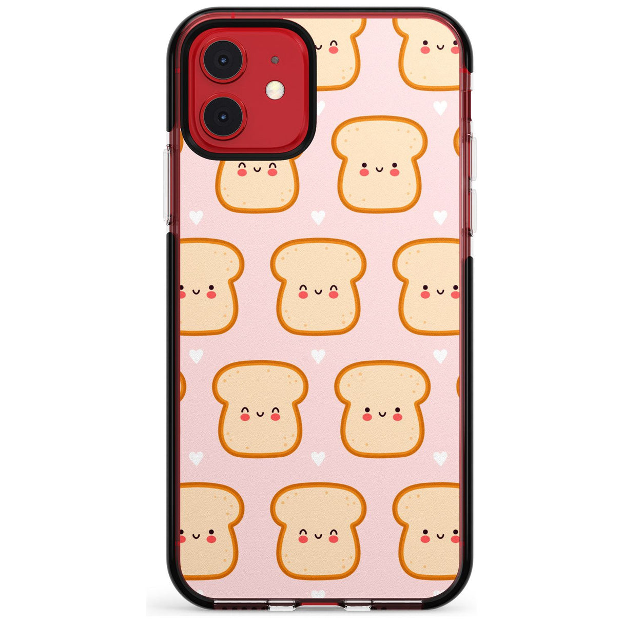 Bread Faces Kawaii Pattern Black Impact Phone Case for iPhone 11 Pro Max