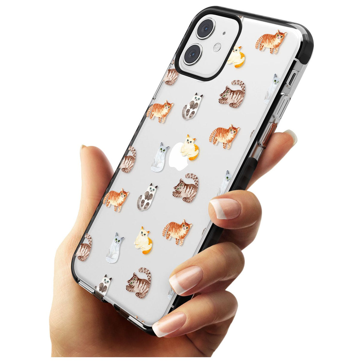 Cute Cat Pattern - Clear Pink Fade Impact Phone Case for iPhone 11 Pro Max