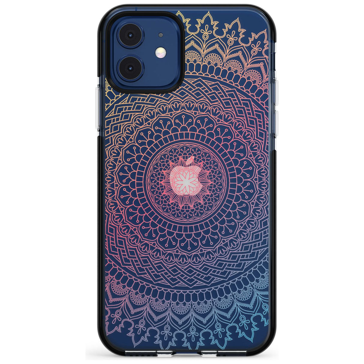 Large Rainbow Mandala Transparent Design Pink Fade Impact Phone Case for iPhone 11 Pro Max