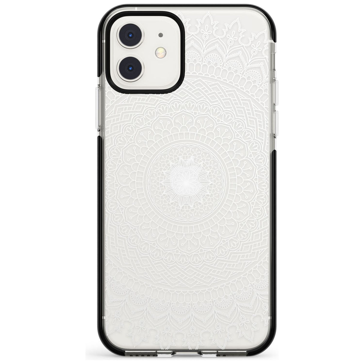 Large White Mandala Transparent Design Pink Fade Impact Phone Case for iPhone 11 Pro Max