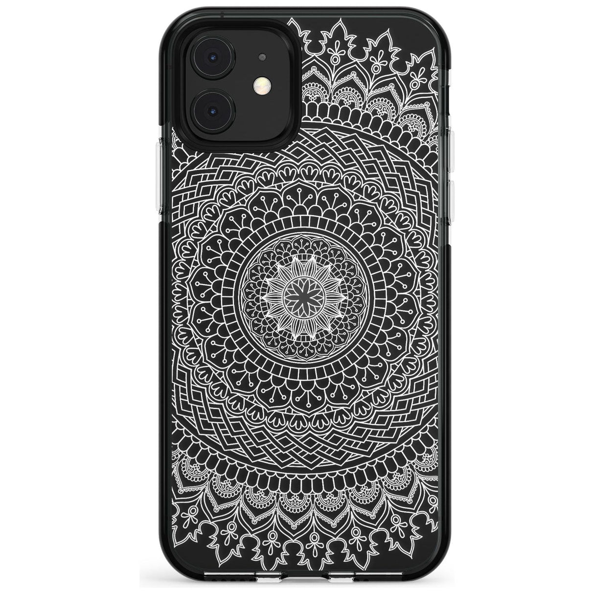 Large White Mandala Transparent Design Pink Fade Impact Phone Case for iPhone 11 Pro Max