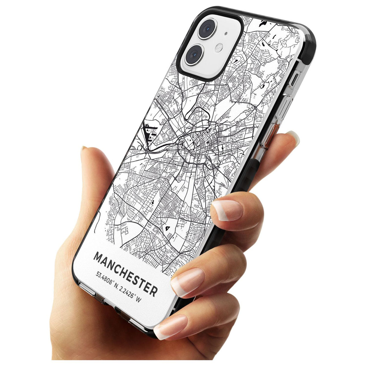 Map of Manchester, England Black Impact Phone Case for iPhone 11