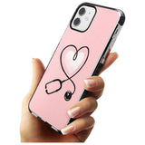 Medical Inspired Design Stethoscope Heart Black Impact Phone Case for iPhone 11