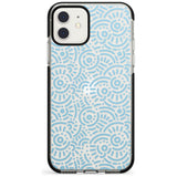 Light Blue Pattern Memphis Retro Pattern Design Black Impact Phone Case for iPhone 11