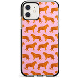 Tigers on Pink Pattern Black Impact Phone Case for iPhone 11