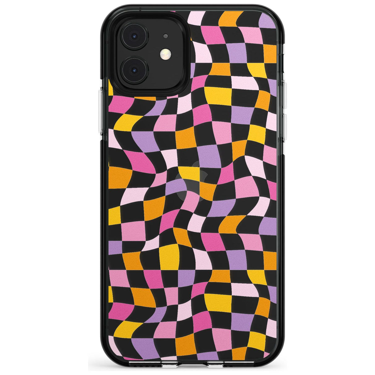 Wonky Squares Pattern Black Impact Phone Case for iPhone 11 Pro Max