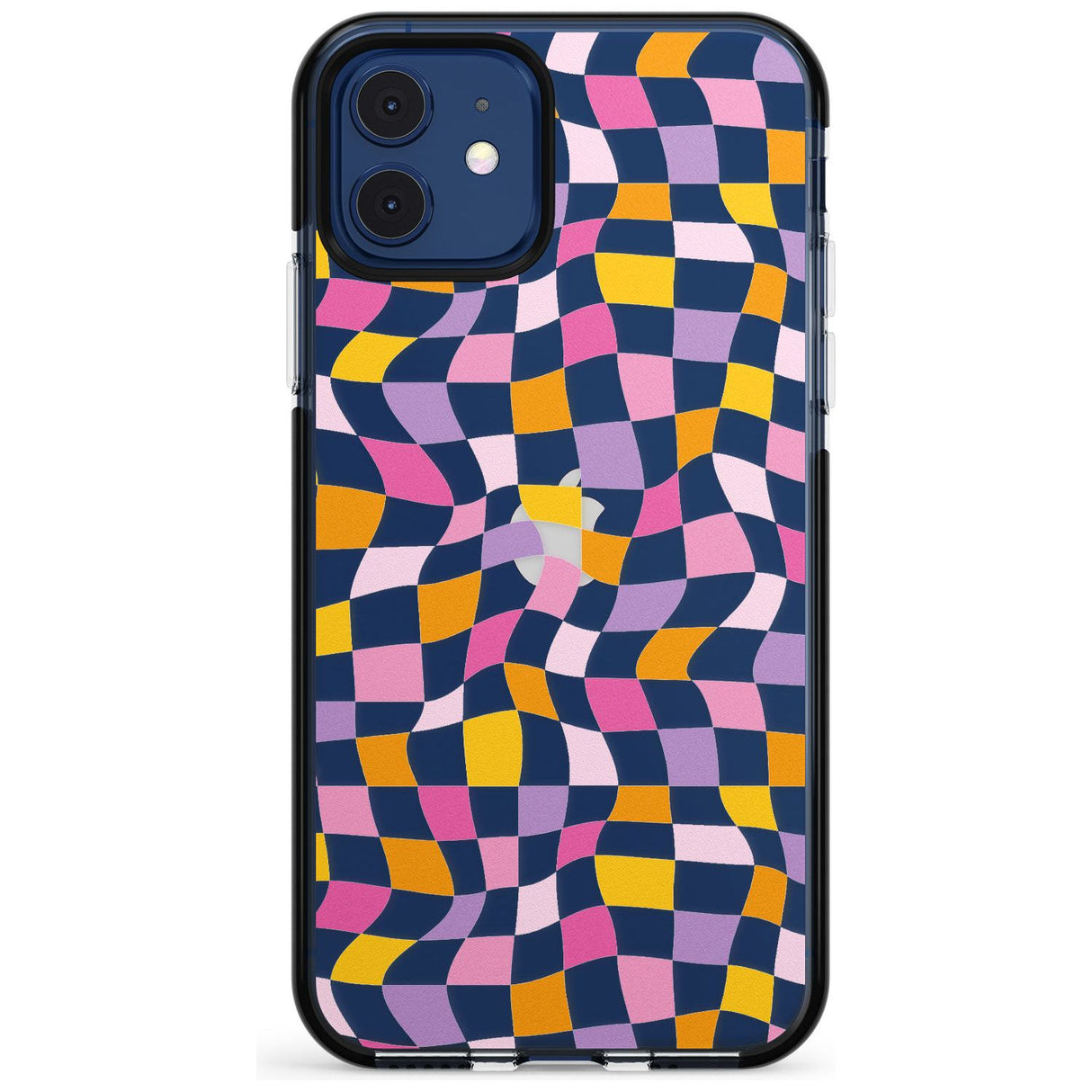 Wonky Squares Pattern Black Impact Phone Case for iPhone 11 Pro Max