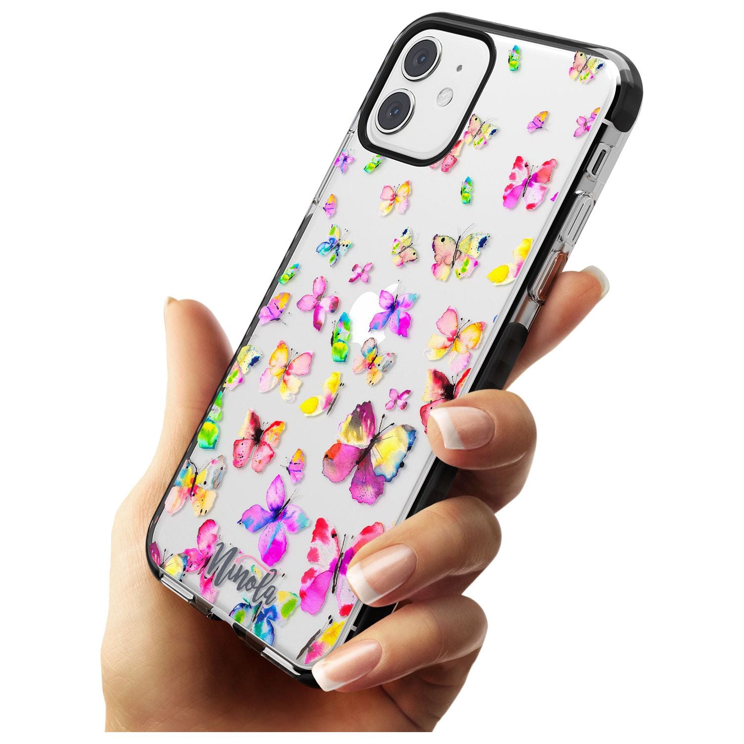 Watercolor Butterflies Black Impact Phone Case for iPhone 11