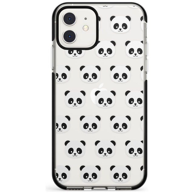 Panda Face Pattern Pink Fade Impact Phone Case for iPhone 11 Pro Max