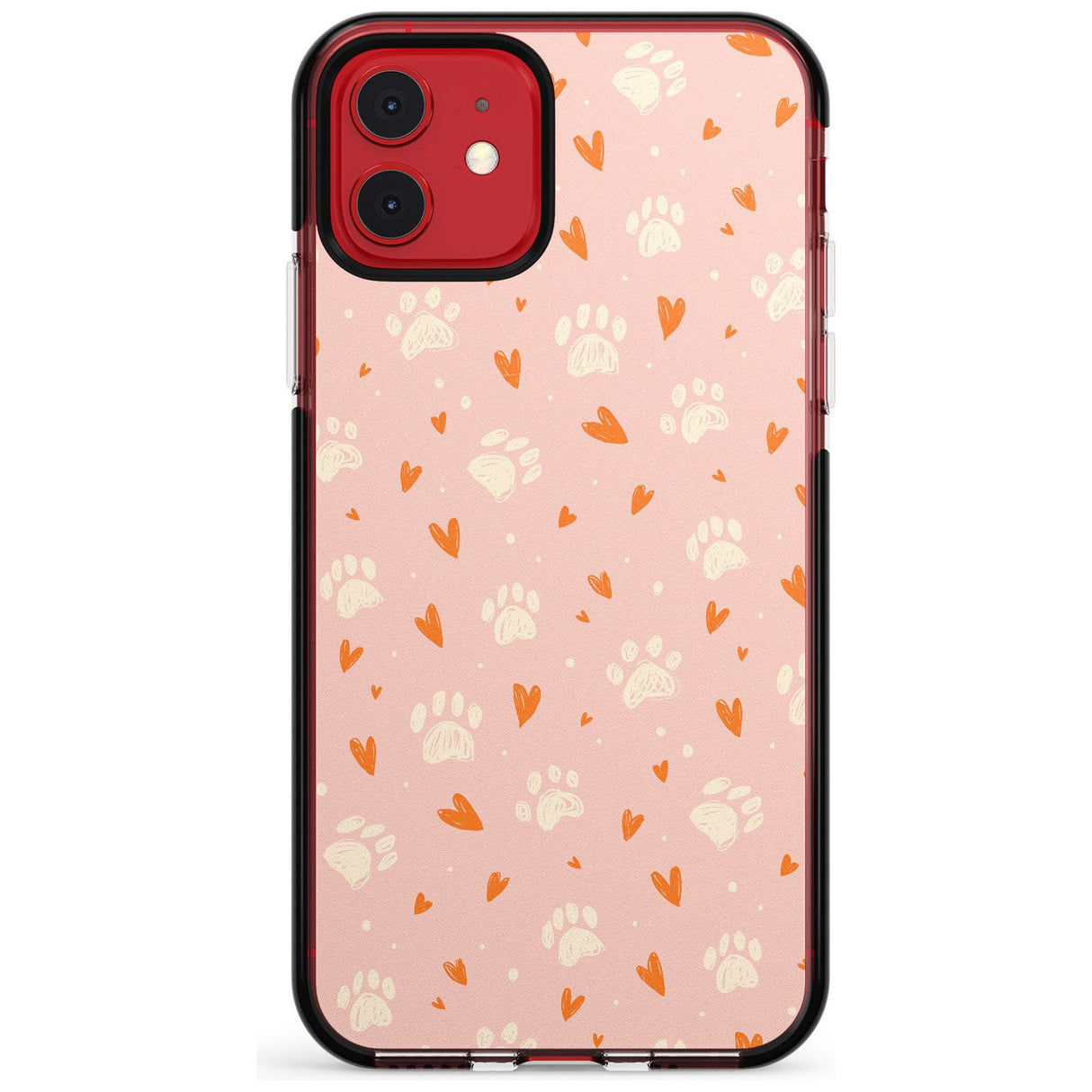 Paws & Hearts Pattern Pink Fade Impact Phone Case for iPhone 11 Pro Max