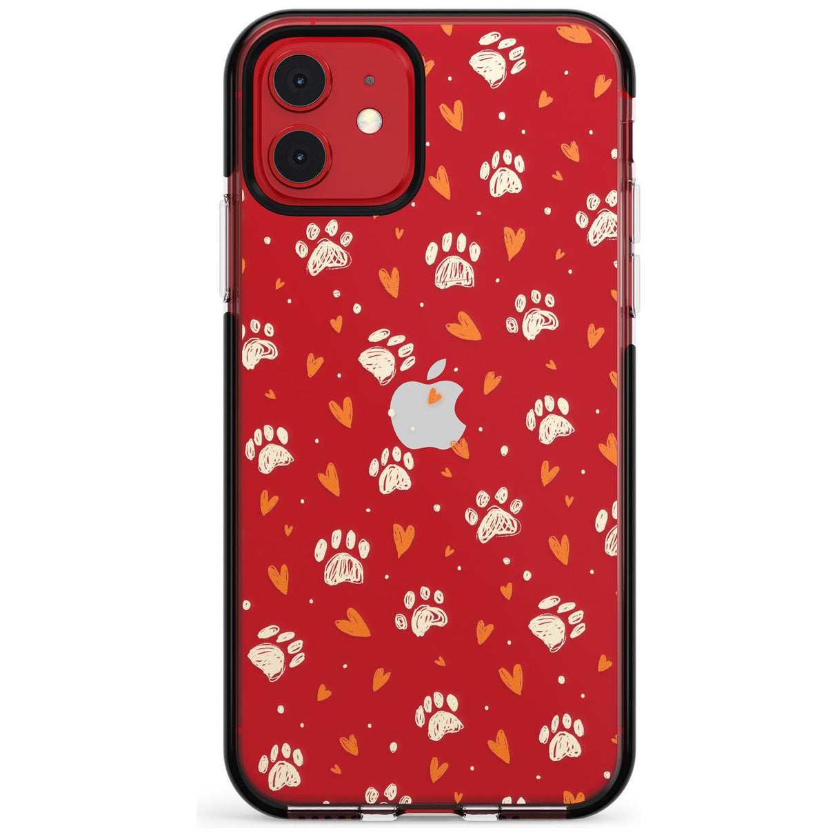 Paws & Hearts Pattern (Clear) Pink Fade Impact Phone Case for iPhone 11 Pro Max