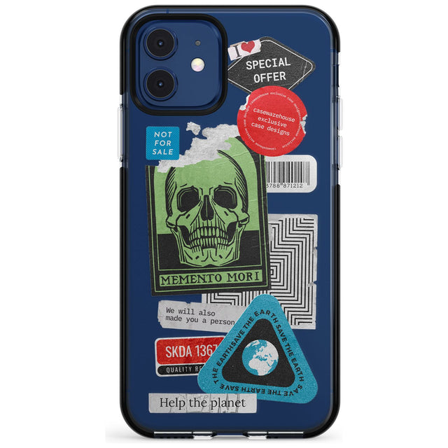 Skull Sticker Mix Pink Fade Impact Phone Case for iPhone 11 Pro Max