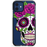 Purple Floral Sugar Skull Black Impact Phone Case for iPhone 11 Pro Max