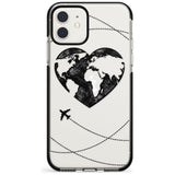 Globe Heart iPhone Case  Black Impact Phone Case - Case Warehouse