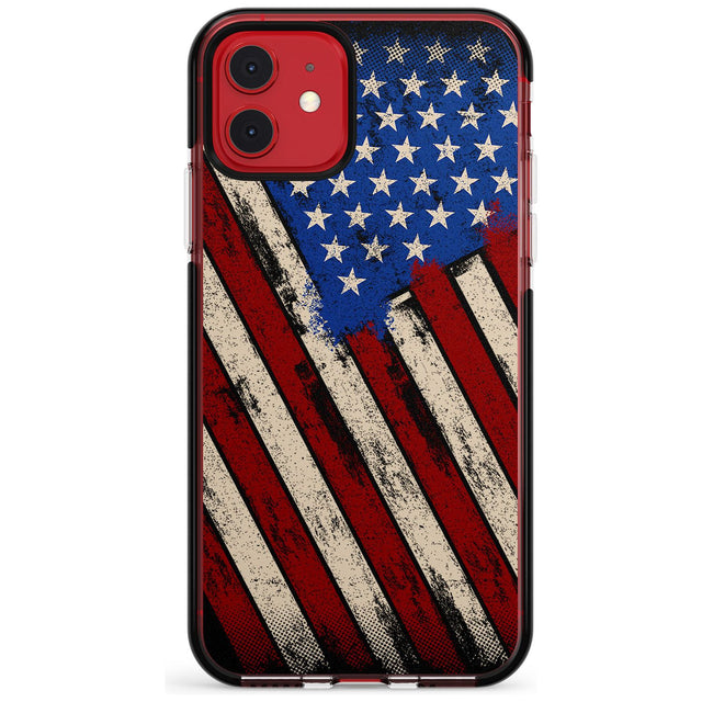 Distressed US Flag Black Impact Phone Case for iPhone 11 Pro Max