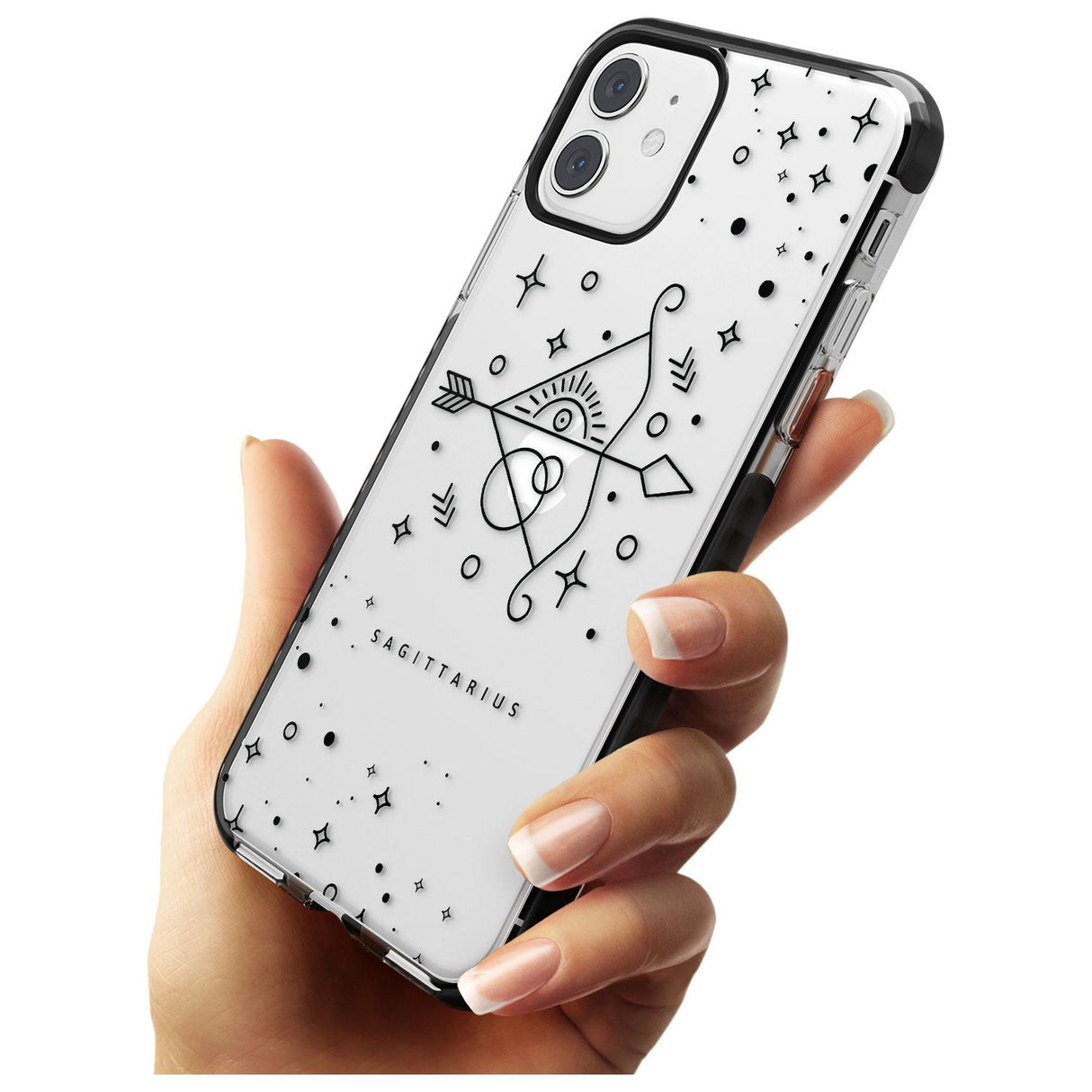 Sagittarius Emblem - Transparent Design Black Impact Phone Case for iPhone 11