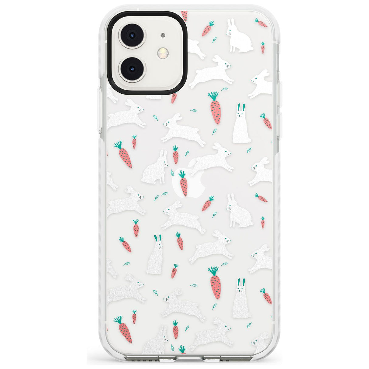 White Bunnies and Carrots Impact Phone Case for iPhone 11