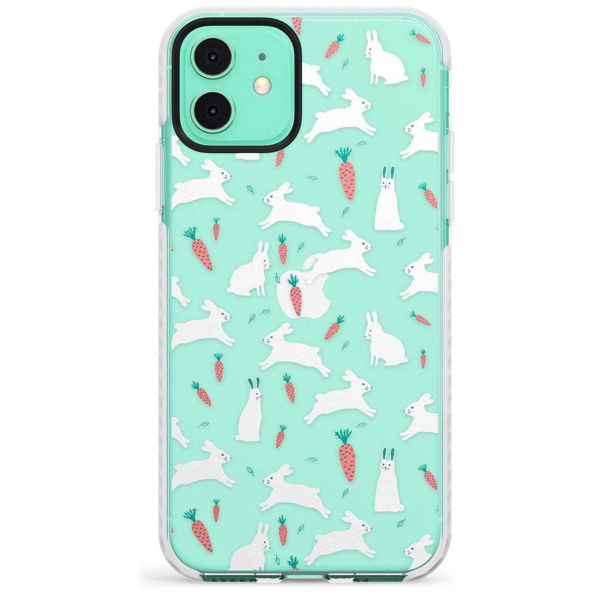 White Bunnies and Carrots Impact Phone Case for iPhone 11