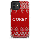 Personalised Red Christmas Knitted Jumper Impact Phone Case for iPhone 11