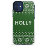 Personalised Green Christmas Knitted Jumper Impact Phone Case for iPhone 11